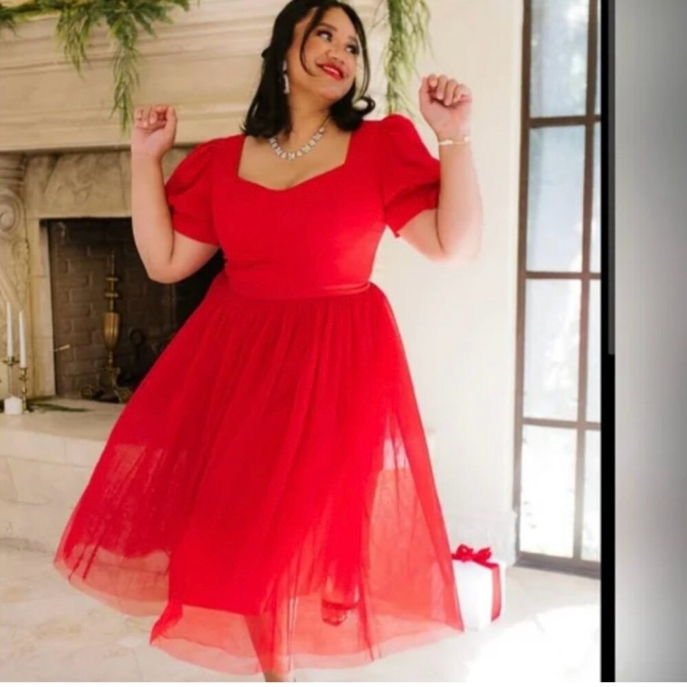 Ivy City Co Ballerina dress in Red